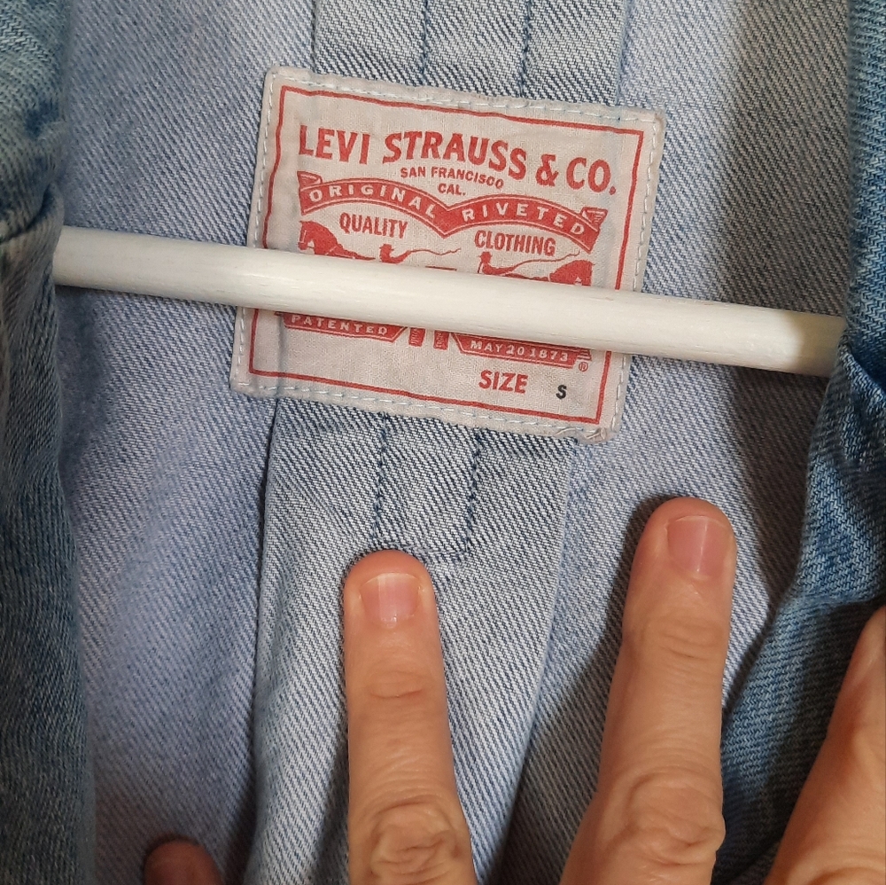 Levis Long Denim Shirt Jacket Shacket Capsule Minimalist Cowgirl - Picture 7 of 7